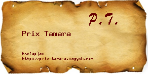 Prix Tamara névjegykártya